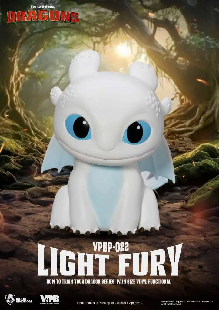 HOW TRAIN YOUR DRAGON LIGHT FURY PALM SIZE VINYL BANK BEAST KINGDOM