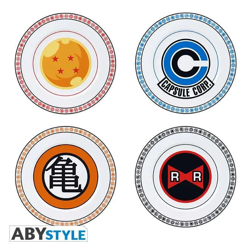 DRAGON BALL EMBLEMS SET PLATES 4x Abystyle Studio