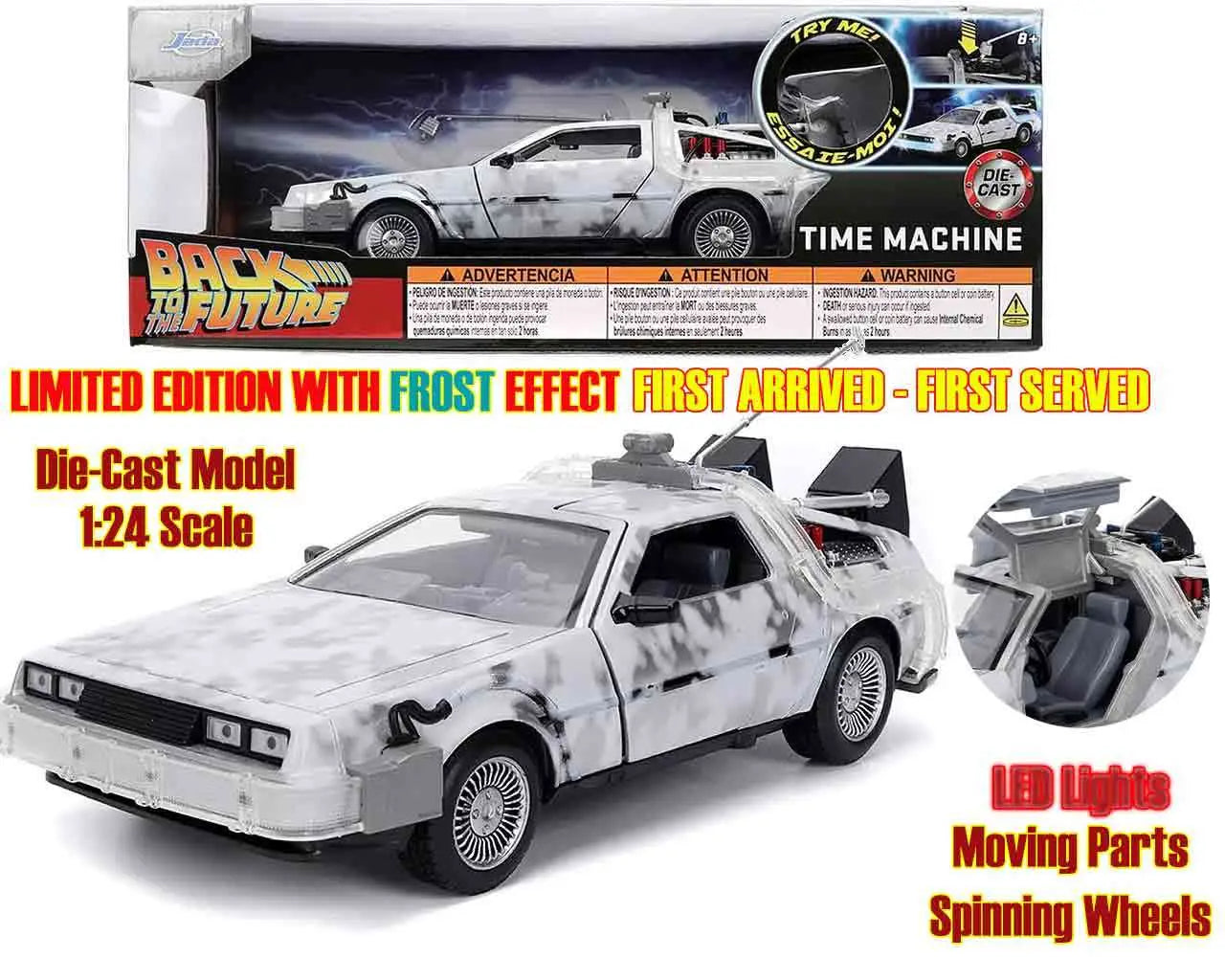 BACK TO THE FUTURE PART I 1982 DE LOREAN DMC 12 WITH FROST EFFECT 1 24 DIE CAST MODEL LIMITED EDITION Jada Toys