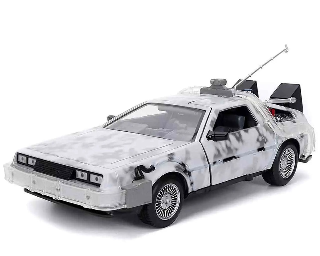 BACK TO THE FUTURE PART I 1982 DE LOREAN DMC 12 WITH FROST EFFECT 1 24 DIE CAST MODEL LIMITED EDITION Jada Toys