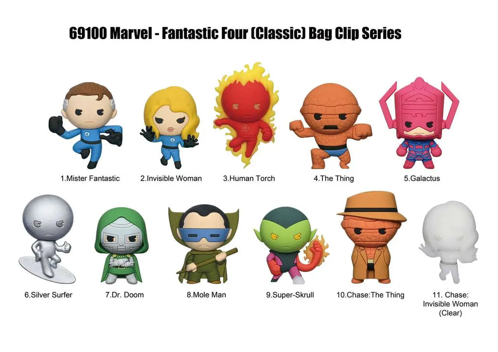 FANTASTIC FOUR CLASSIC BAG CLIP BLIND BOX DISPLAY 24 MONOGRAM