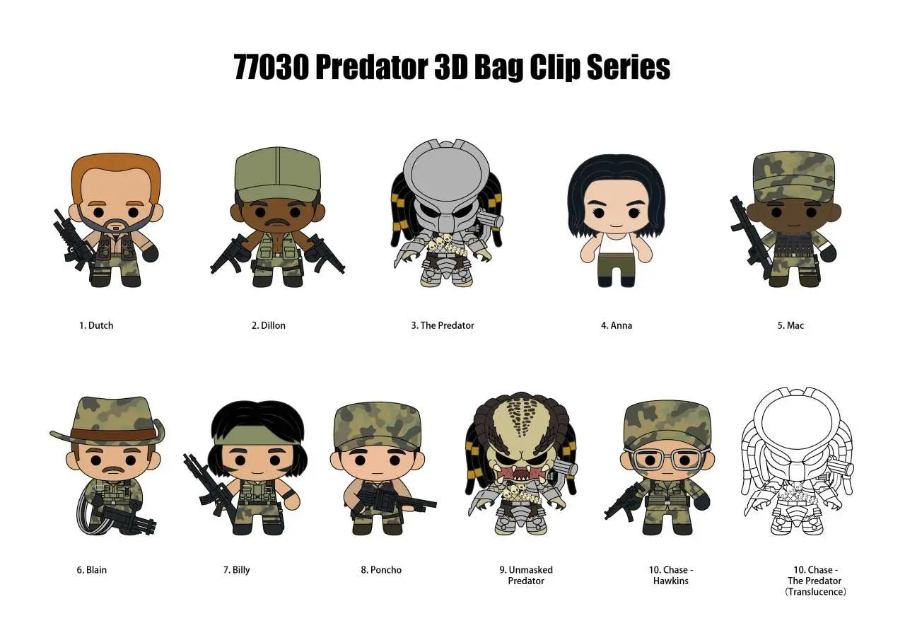 PREDATOR 3D S1 BAG CLIP BLIND BOX DISPLAY 24 MONOGRAM