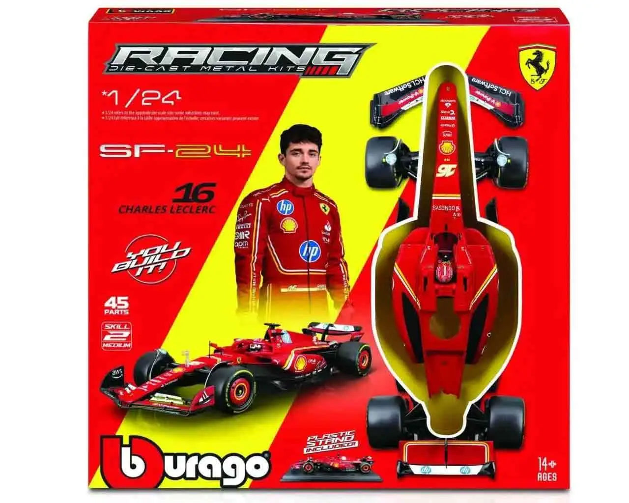 FERRARI F1 SF 24 N.16 CHARLES LECLERC WITH HELMET MODEL KIT 1 24 BBURAGO