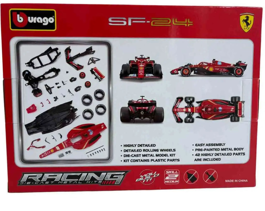 FERRARI F1 SF 24 N.16 CHARLES LECLERC WITH HELMET MODEL KIT 1 24 BBURAGO