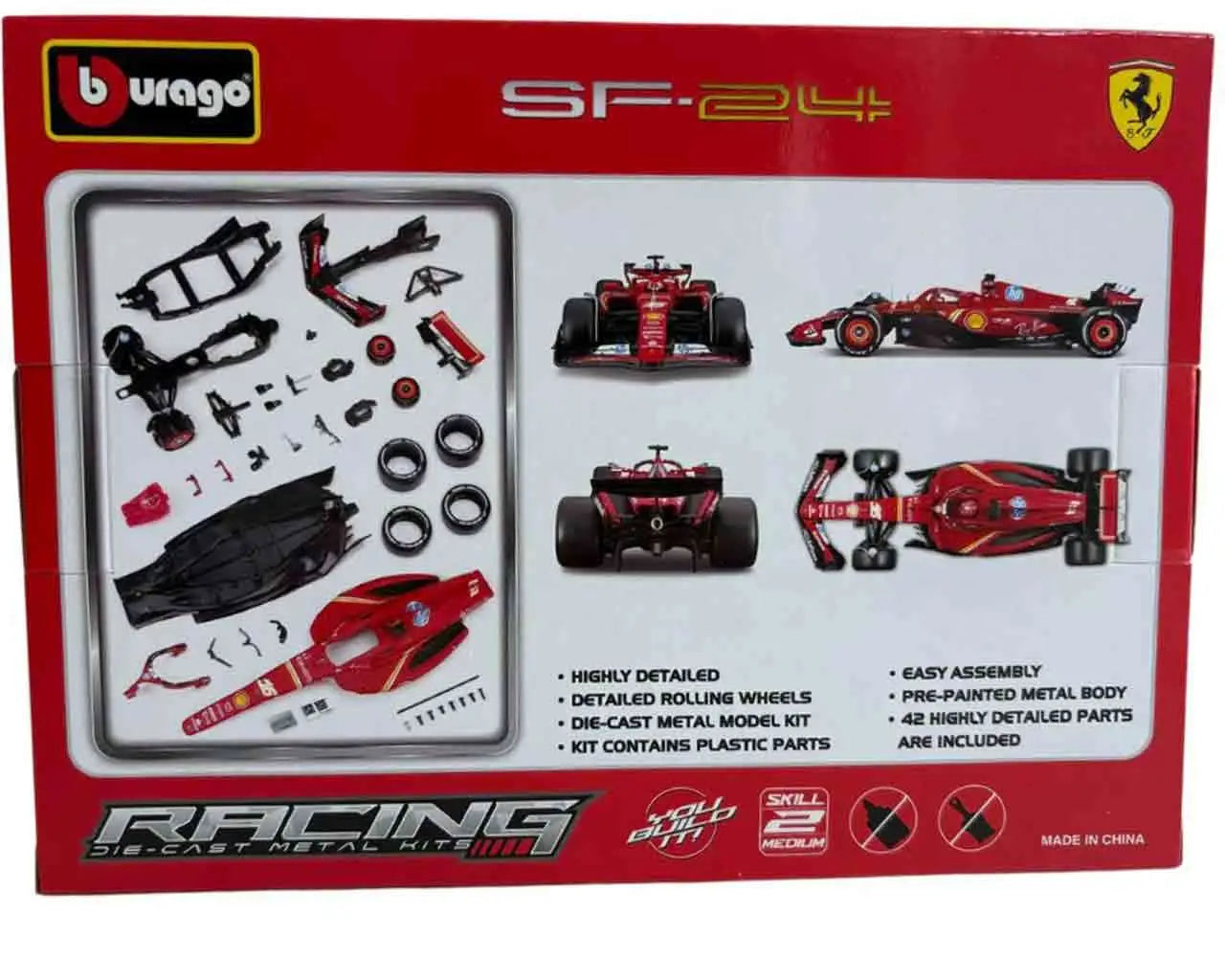 FERRARI F1 SF 24 N.16 CHARLES LECLERC WITH HELMET MODEL KIT 1 24 BBURAGO