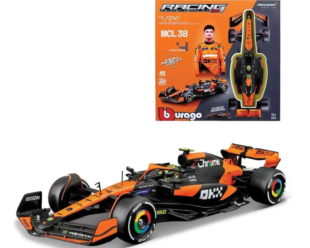 MCLAREN F1 MCL38 LANDO NORRIS WITH HELMET MODEL KIT 1 24 BBURAGO