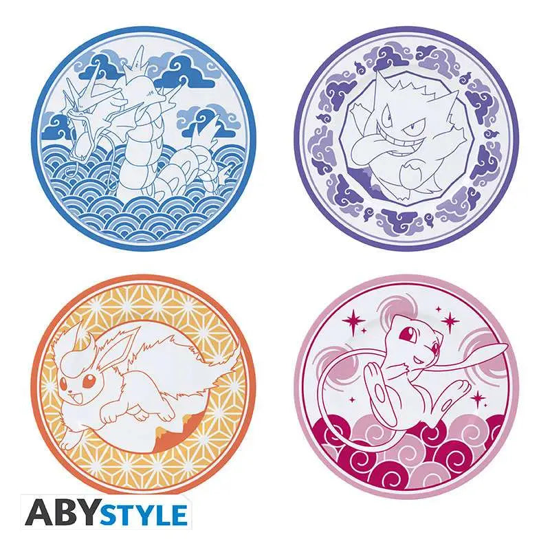 POKEMON JAPANESE STYLE SET OF 4 PLATES Abystyle Studio