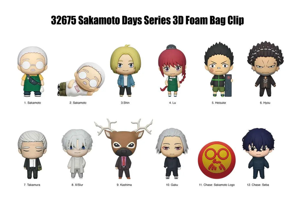 SAKAMOTO DAYS S2 BAG CLIP BLIND BOX DISPLAY(24) MONOGRAM