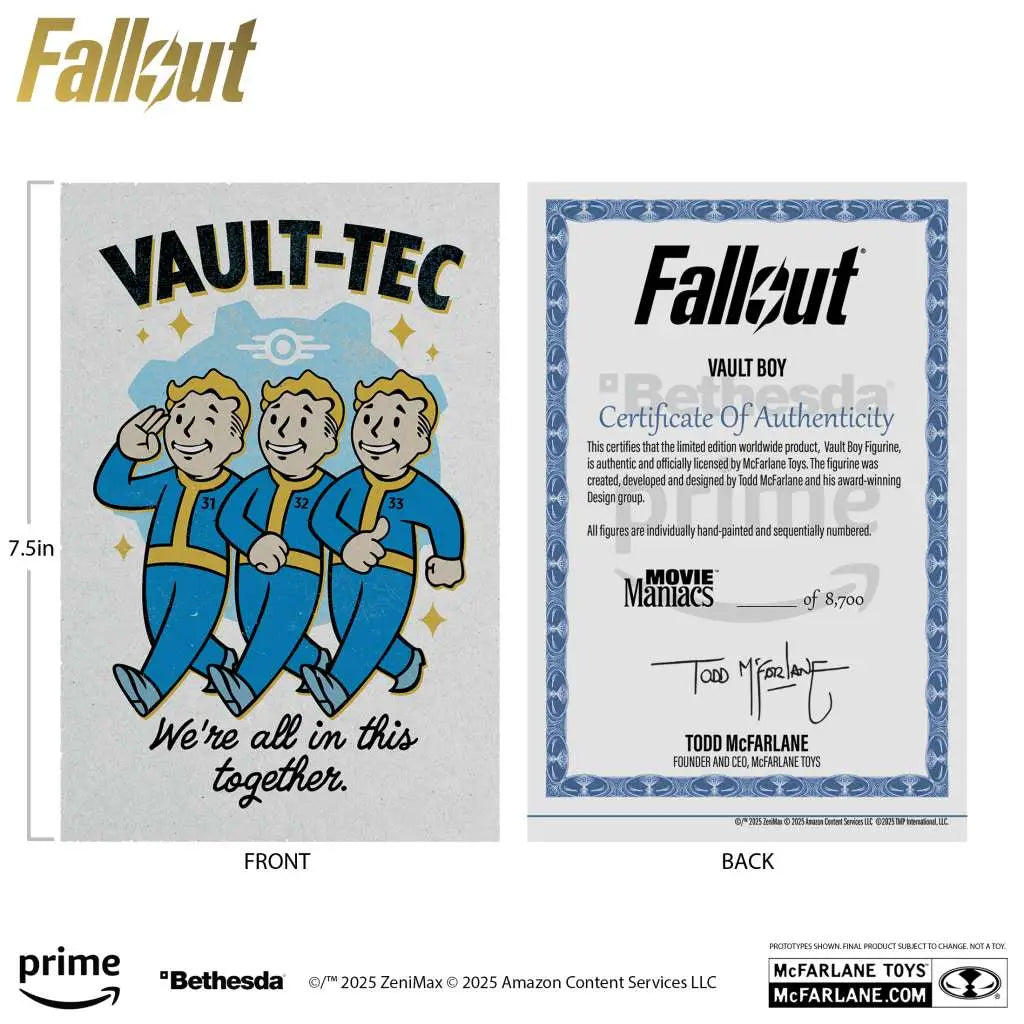 MOVIE MANIACS FALLOUT VAULT BOY ASSORTMENT SET (3) McFARLANE TOYS 2025