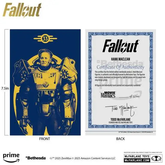 MOVIE MANIACS FALLOUT WAVE 3 ASSORTMENT SET (6) McFARLANE TOYS 2025
