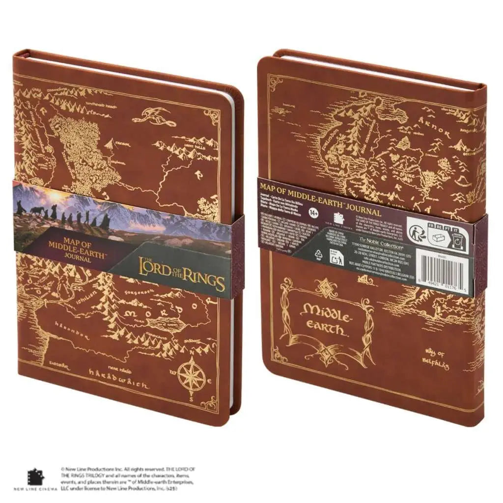 LORD OF THE RINGS MAP OF MIDDLE EARTH JOURNAL NOBLE COLLECTIONS