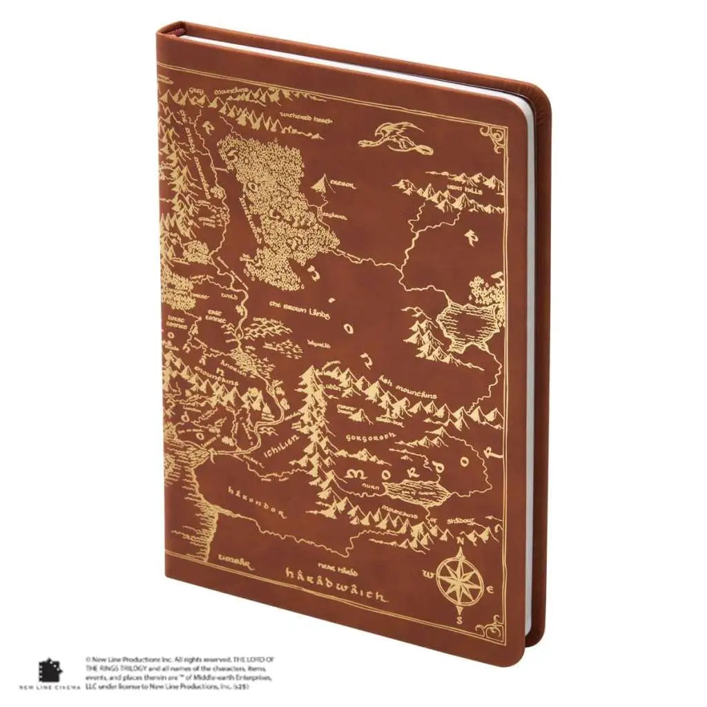 LORD OF THE RINGS MAP OF MIDDLE EARTH JOURNAL NOBLE COLLECTIONS