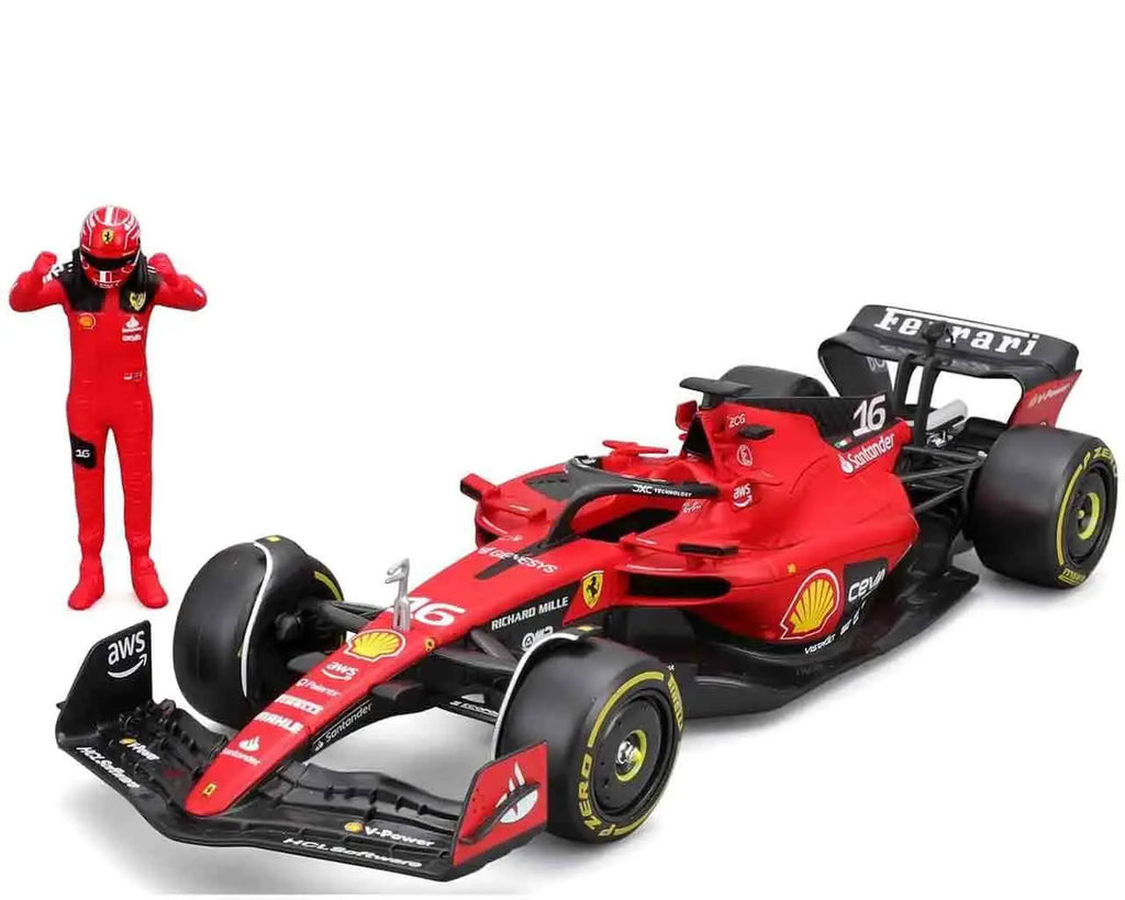 F1 FERRARI SF-23 WITH LECLERC FIGURE - 1:24 DIE-CAST MODEL BBURAGO