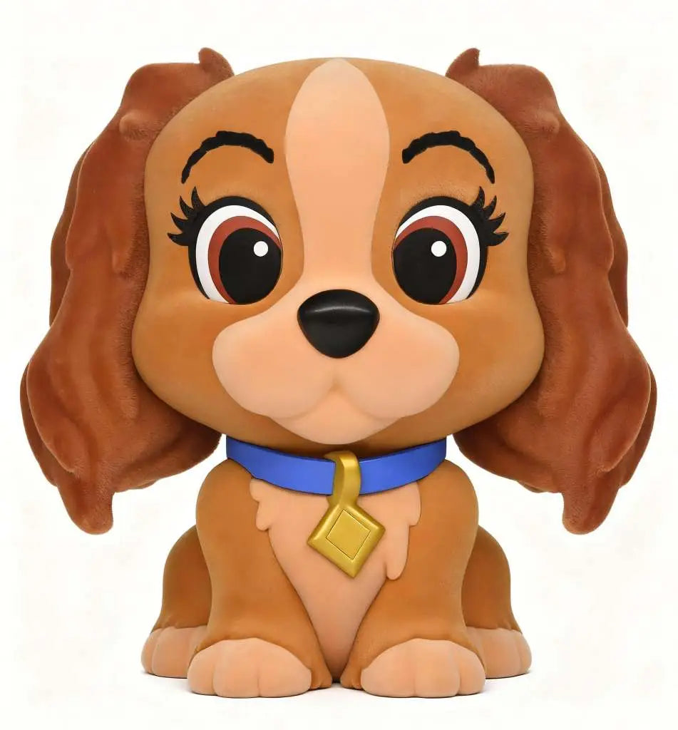 DISNEY DOG LADY FIGURAL FLOCKED! BANK MONOGRAM