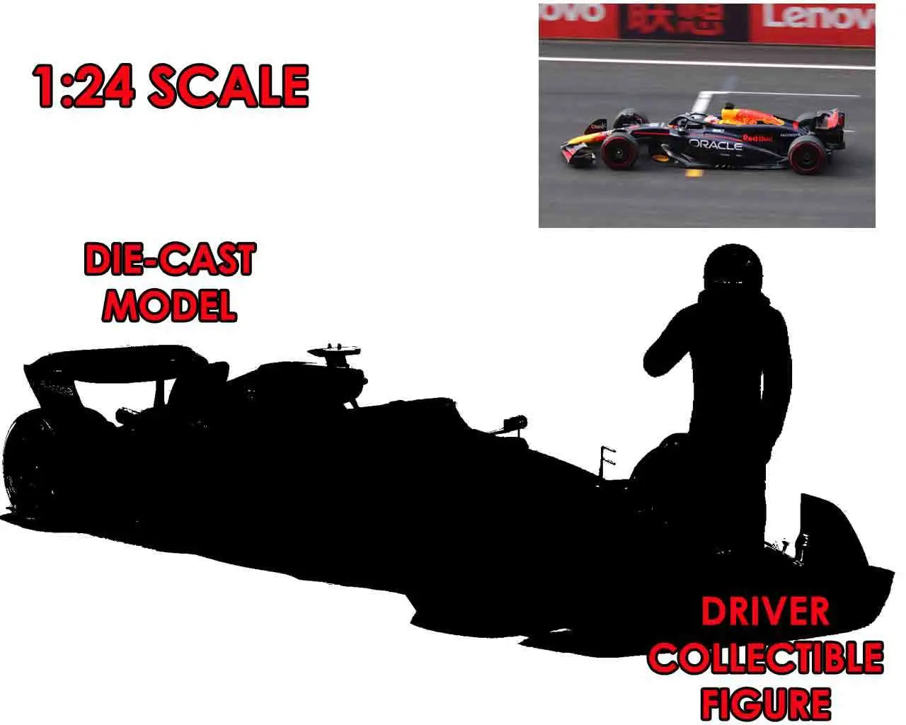 F1 RED BULL RACING RB20 WITH VERSTAPPEN FIGURE - 1:24 DIE-CAST MODEL BBURAGO