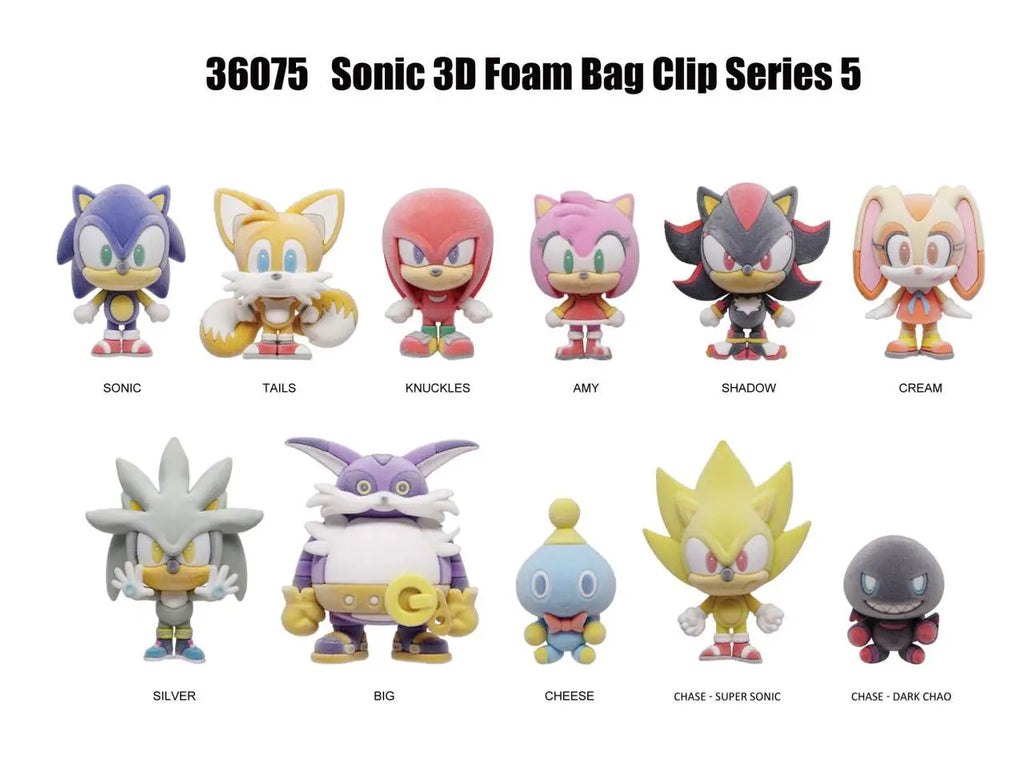 SONIC S5 FLOCKED! BAG CLIP BLIND BOX DISPLAY (24) MONOGRAM