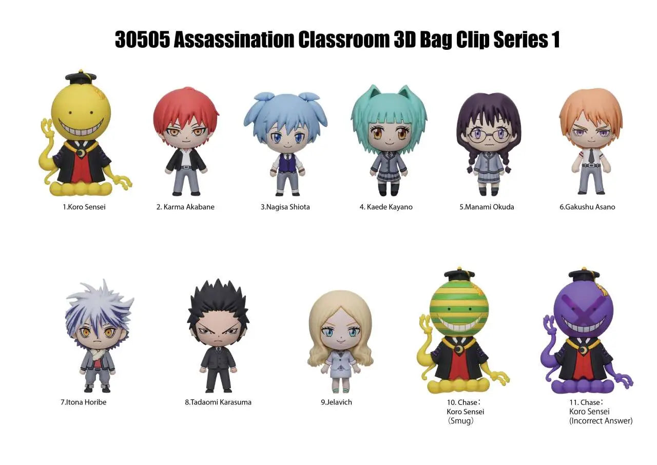 ASSASSINATION CLASSROOM S1 BAG CLIP BLIND BOX DISPLAY (24) MONOGRAM