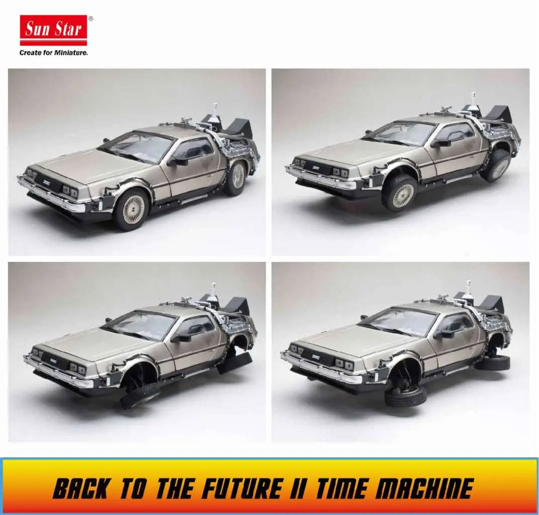 BACK TO THE FUTURE 2 DE LOREAN DIE-CAST 1:18 SCALE MODEL SUNSTAR