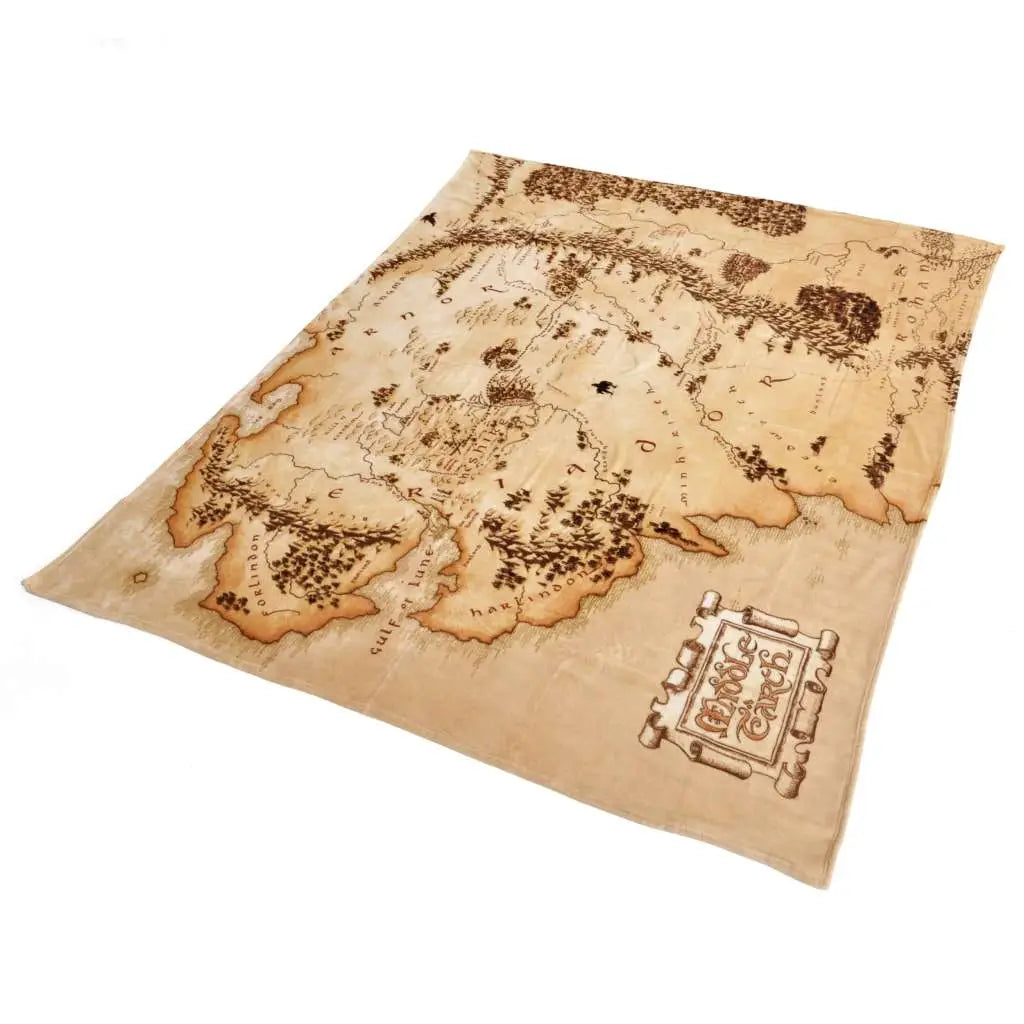 THE LORD OF THE RINGS MIDDLEEARTH MAP COZY BLANKET NERDY BY NATURE