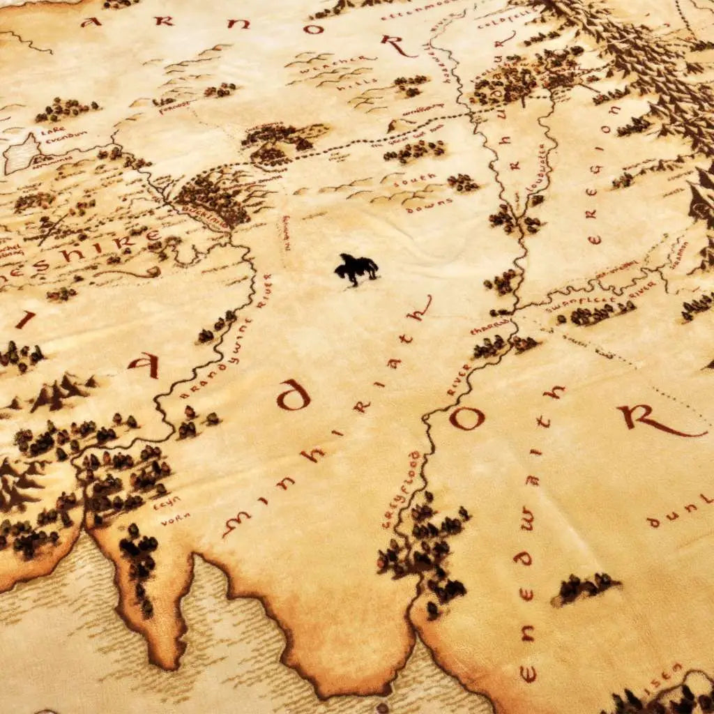 THE LORD OF THE RINGS MIDDLEEARTH MAP COZY BLANKET NERDY BY NATURE