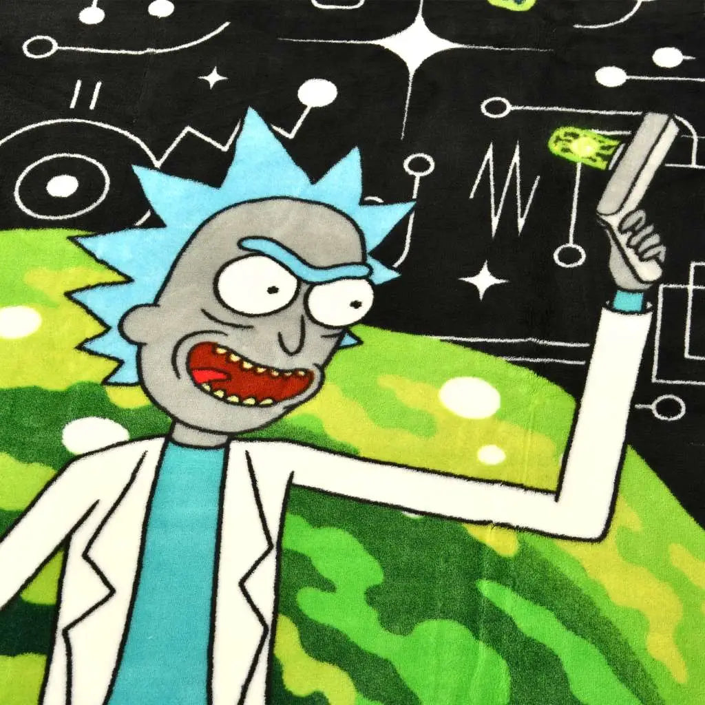 RICK & MORTY PORTAL COZY BLANKET NERDY BY NATURE