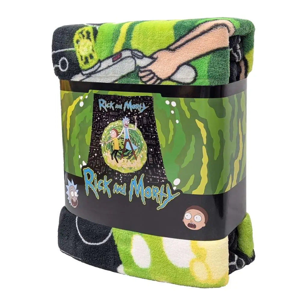 RICK & MORTY PORTAL COZY BLANKET NERDY BY NATURE
