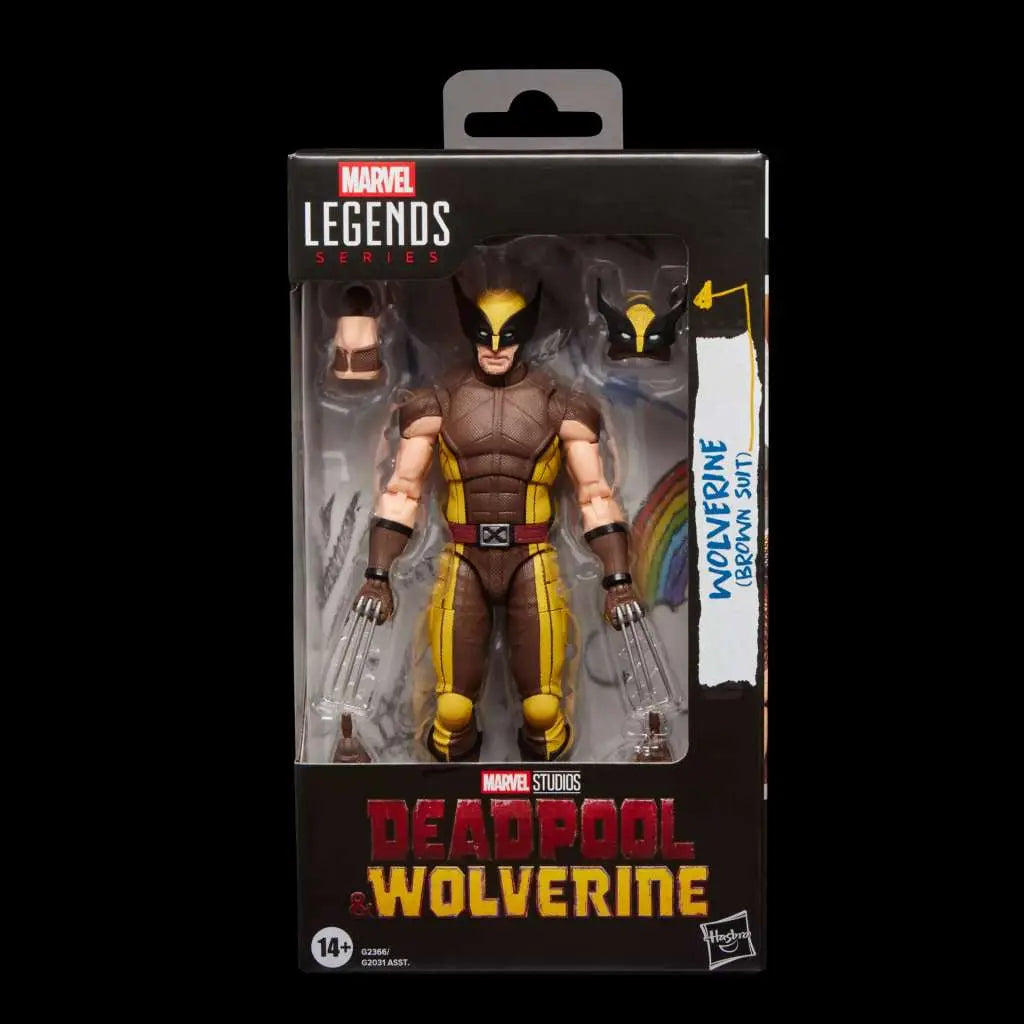 MARVEL LEGENDS DEADPOOL AND WOLVERINE WOLVERINE BROWN SUIT ACTION FIGURE HASBRO