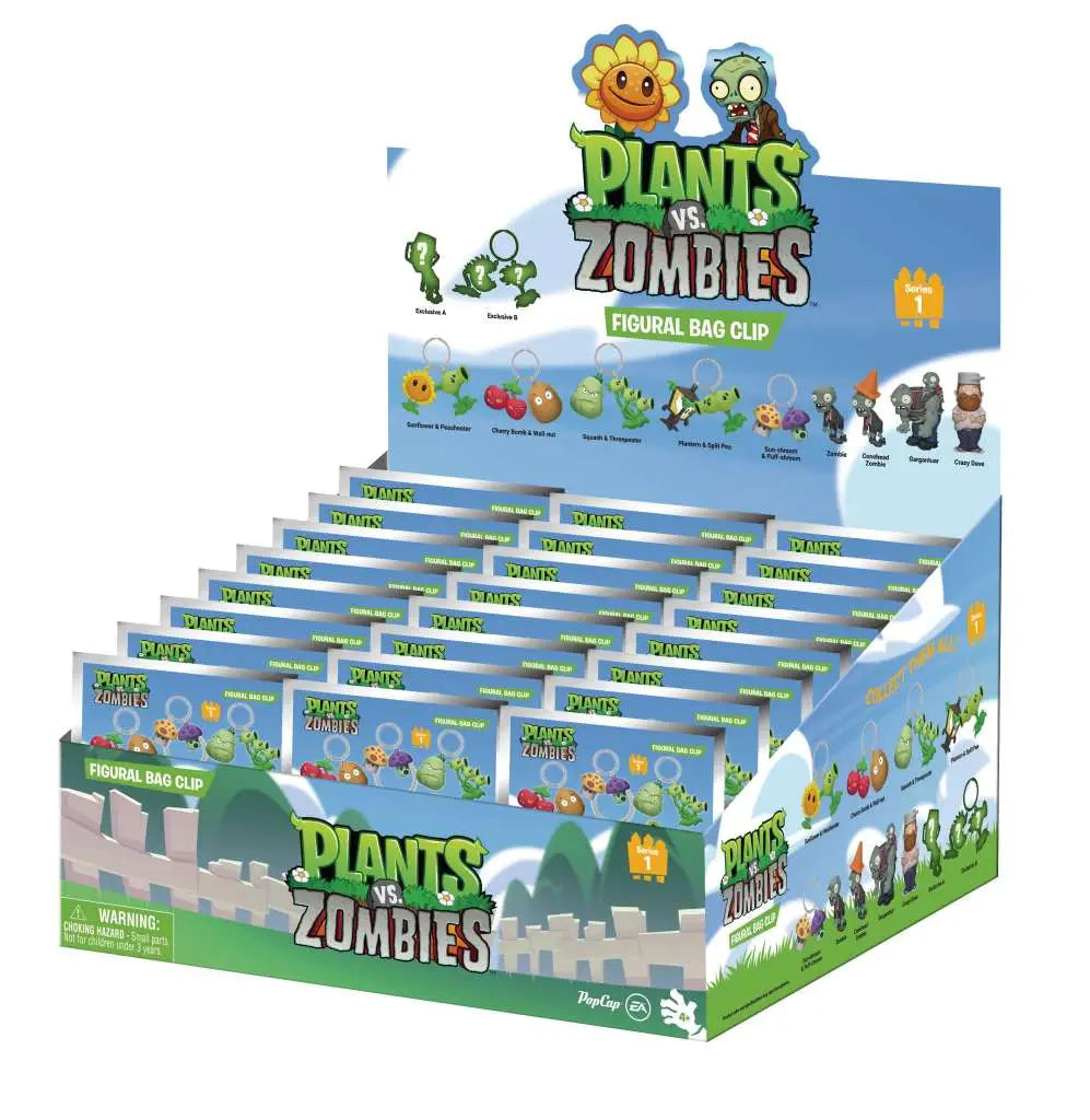 PLANTS VS ZOMBIES BAG CLIP BLIND BOX DISPLAY (24) MONOGRAM