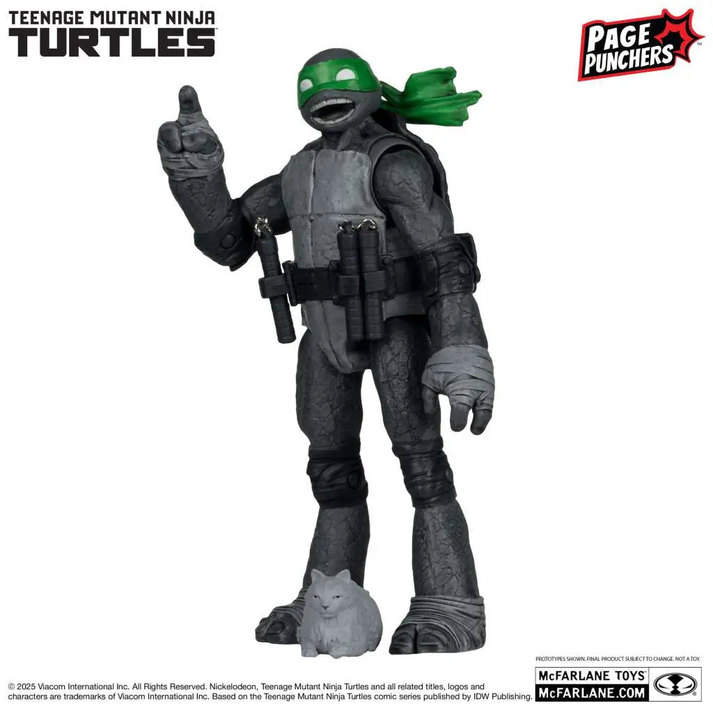 TEENAGE MUTANT NINJA TURTLES 5inch MICHELANGELO FIGURE WITH COMIC (B,W&G VARIANT) McFARLANE TOYS 25