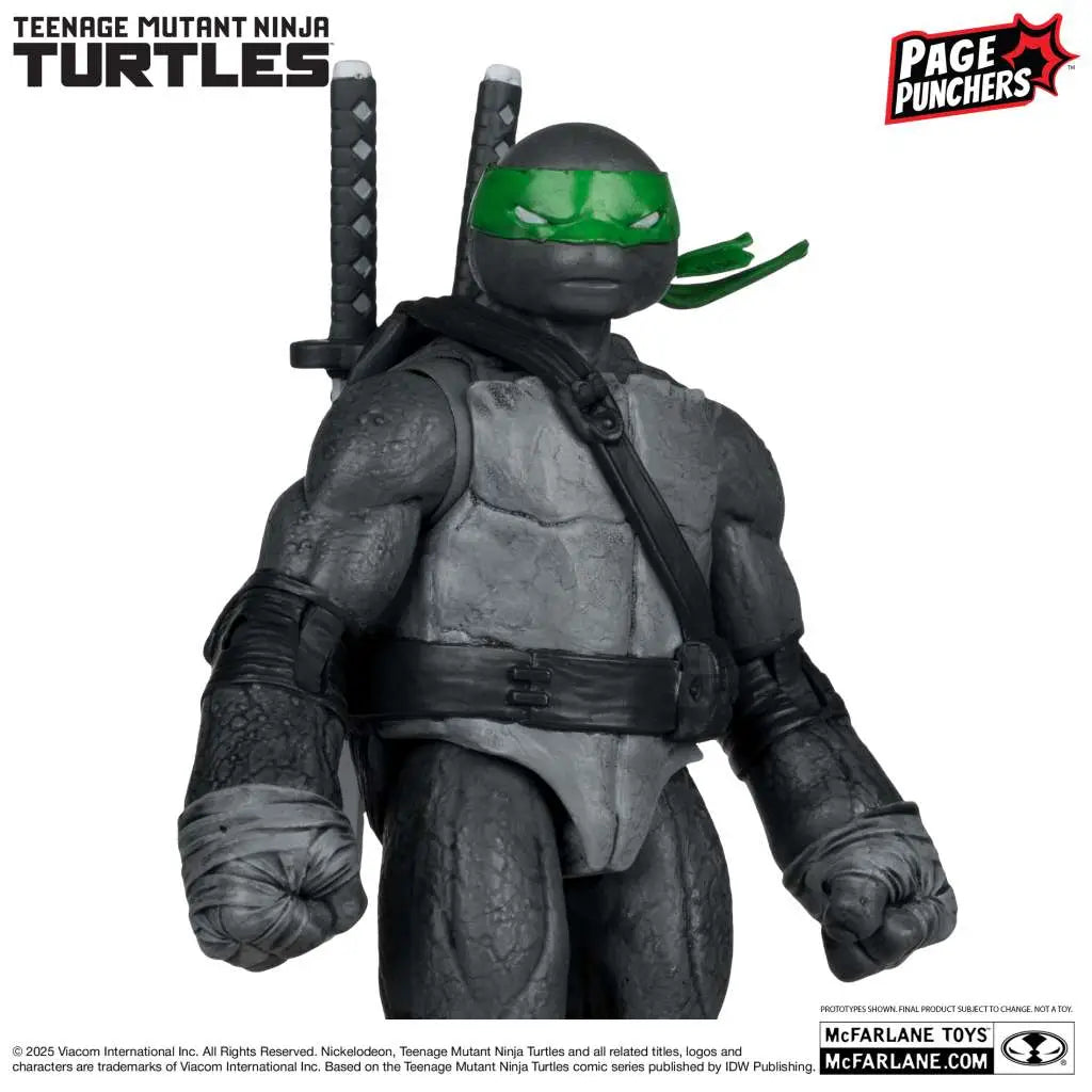 TEENAGE MUTANT NINJA TURTLES 5inch LEONARDO FIGURE WITH COMIC (B,W&G VARIANT) McFARLANE TOYS 25