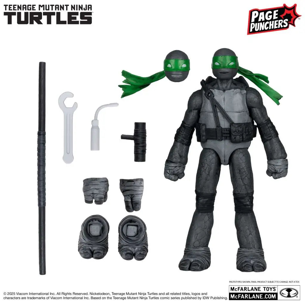 TEENAGE MUTANT NINJA TURTLES 5inch DONATELLO FIGURE WITH COMIC (B,W&G VARIANT) McFARLANE TOYS 25