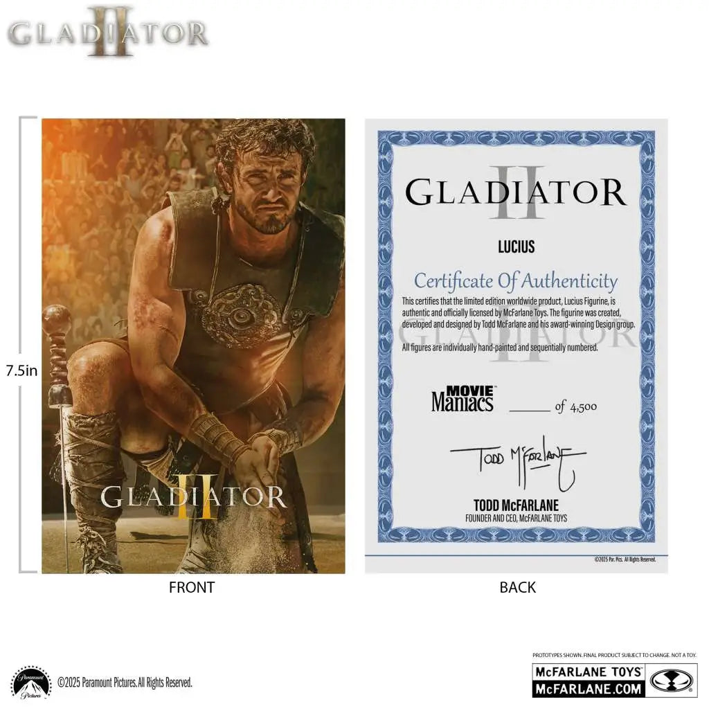MOVIE MANIACS LUCIUS GLADIATOR 2 6" POSED FIGURE McFARLANE TOYS 25