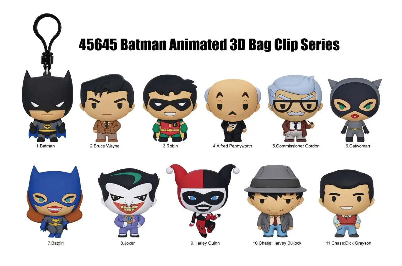 BATMAN ANIMATED BAG CLIP BLIND BOX DISPLAY (24) MONOGRAM