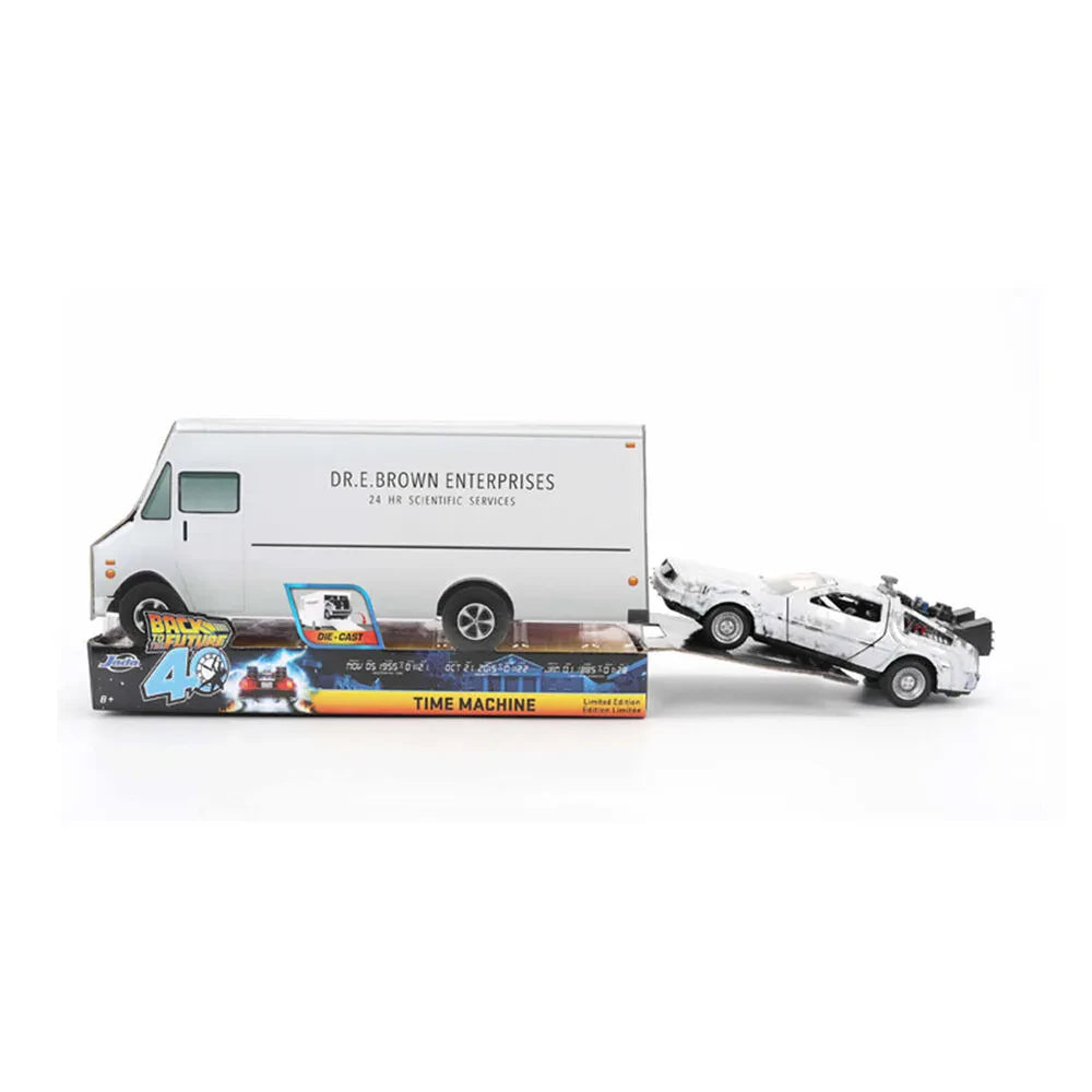 BACK TO THE FUTURE PART I 1982 DE LOREAN DMC 12 WITH FROST EFFECT 40TH ANNIVERSARY LIMITED EDITION 1 32 DIE CAST MODEL Jada Toys