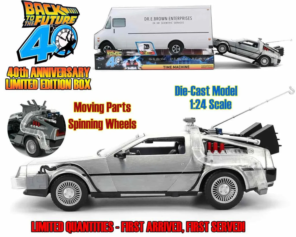 BACK TO THE FUTURE PART I 1982 DE LOREAN DMC 12 40TH ANNIVERSARY LIMITED EDITION 1 24 DIE CAST MODEL Jada Toys