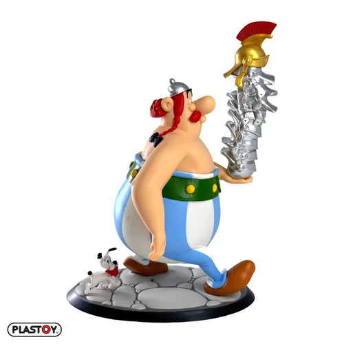 ASTERIX OBELIX STACK OF HELMETS AND DOGMATIX FIGURE PLASTOY