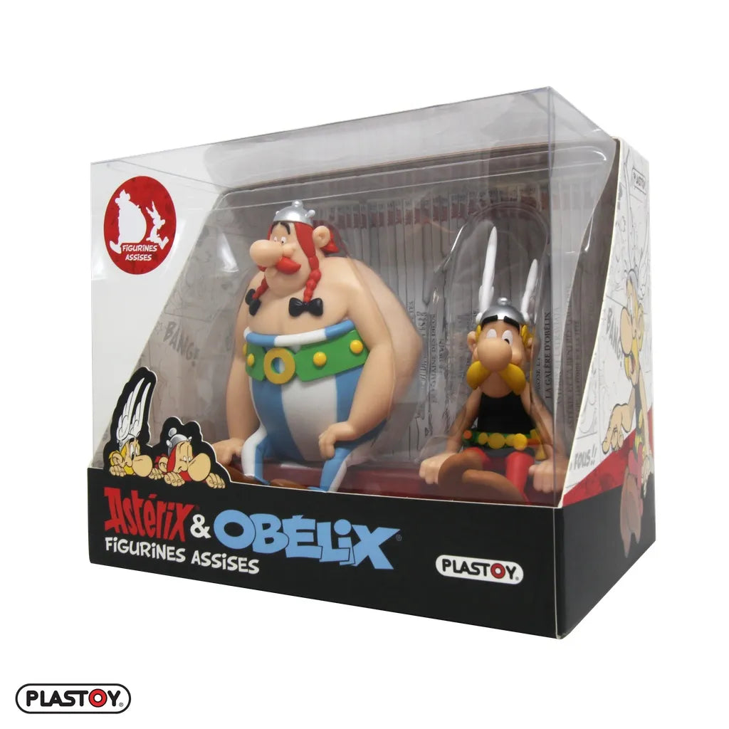 ASTERIX & OBELIX SEATED FIGURES PLASTOY