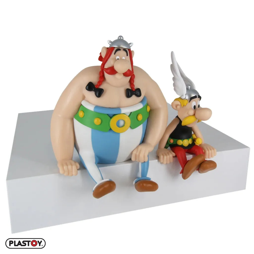 ASTERIX & OBELIX SEATED FIGURES PLASTOY