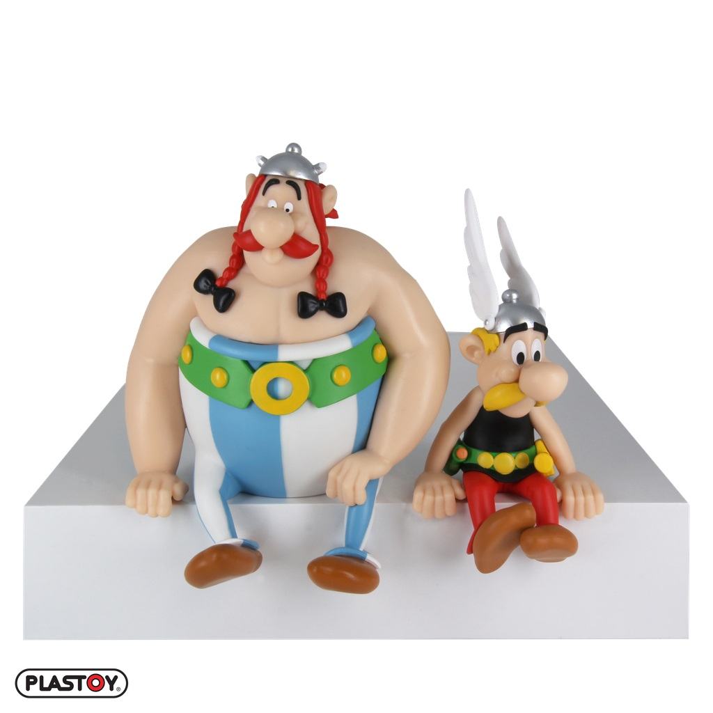 ASTERIX & OBELIX SEATED FIGURES PLASTOY
