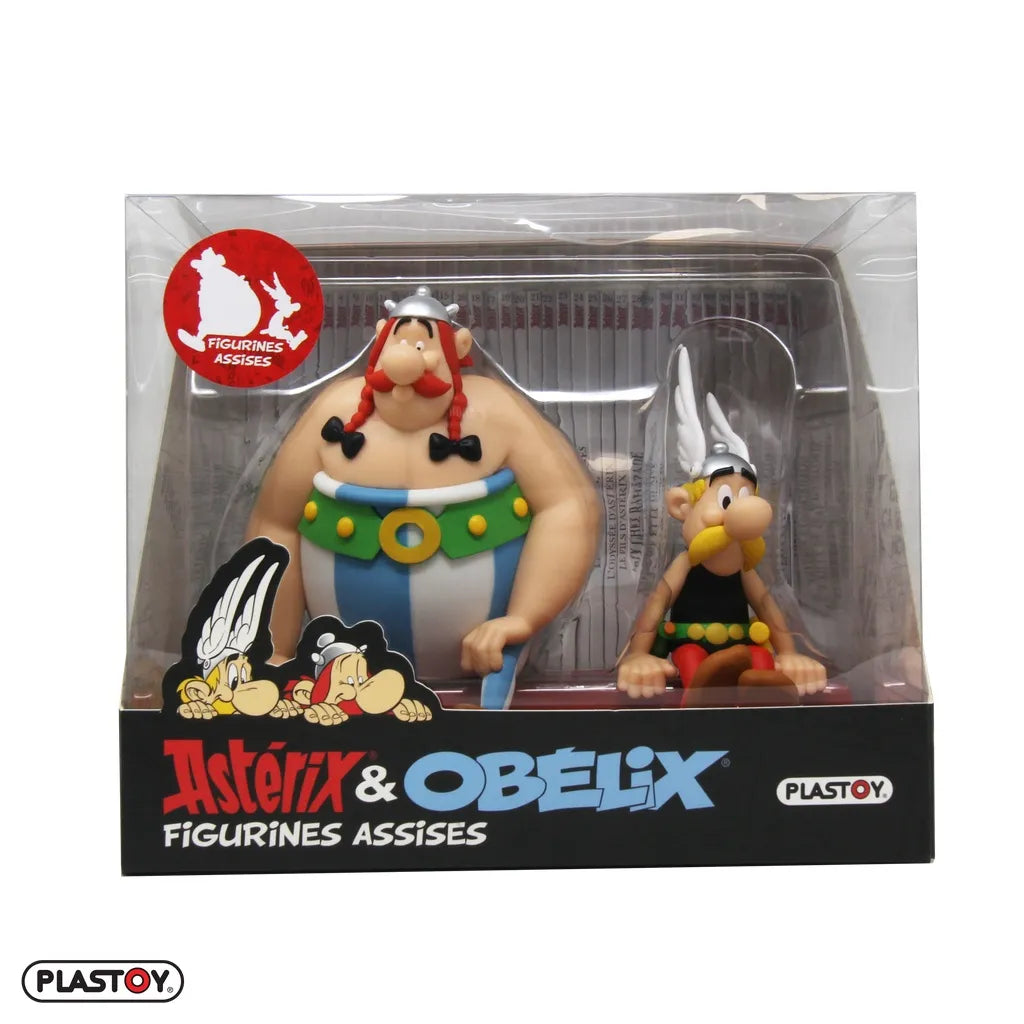 ASTERIX & OBELIX SEATED FIGURES PLASTOY