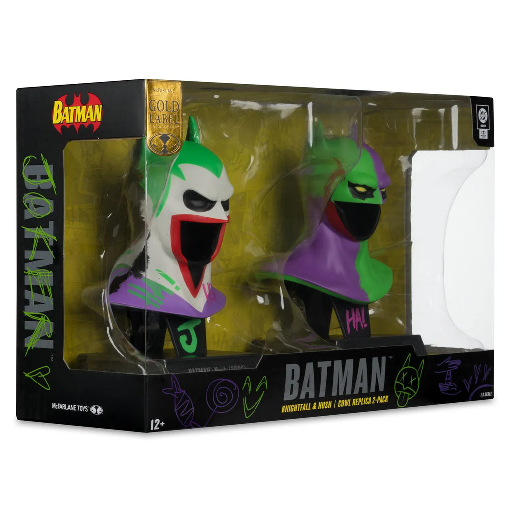 DC DIRECT 1:3 BATMAN COWL PROP REPLICA BATMAN HUSH + BATMAN KNIGHTFALL JOKEROZED 2-PACK McFARLANE TOYS 25