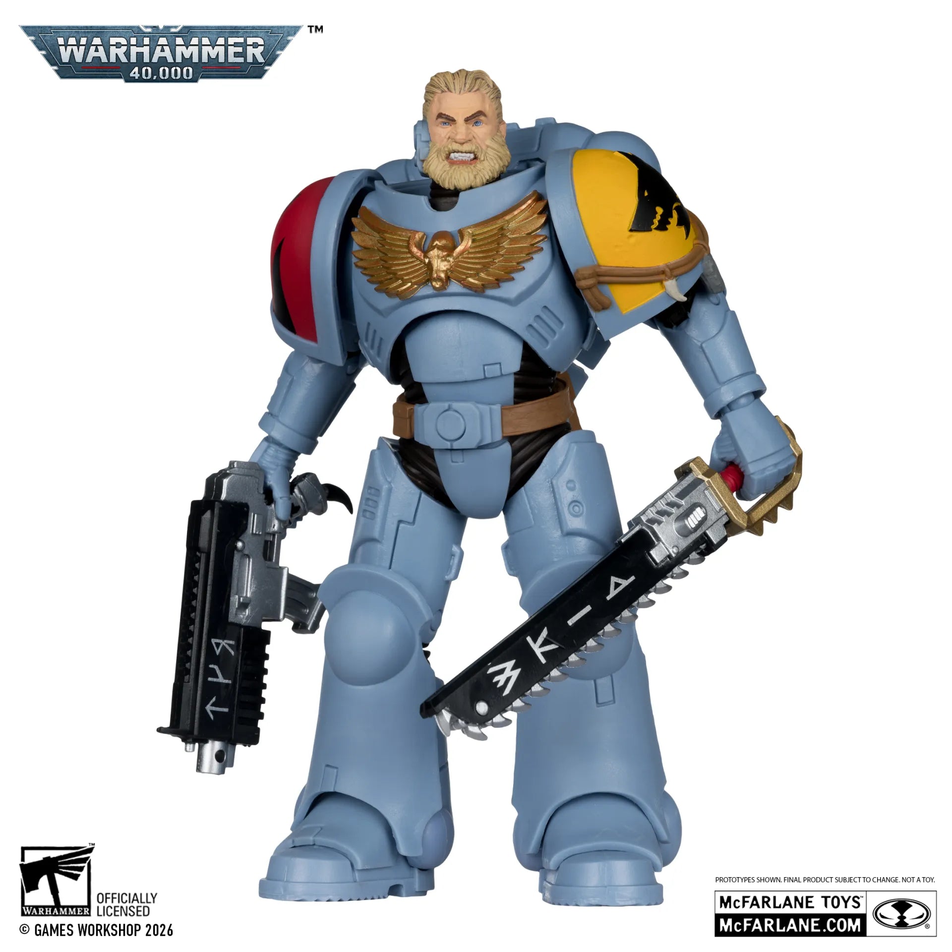 WARHAMMER 40000 7INCH WV12 SPACE WOLVES GREY HUNTER ACTION FIGURE McFARLANE TOYS 25