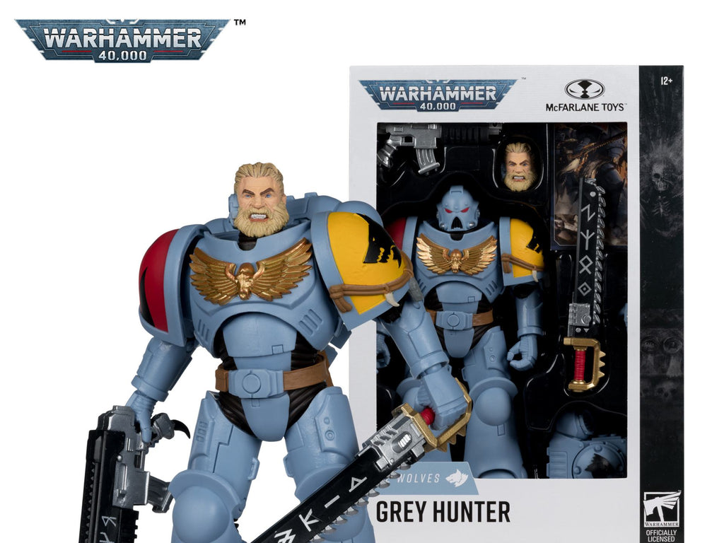 WARHAMMER 40000 7INCH WV12 SPACE WOLVES GREY HUNTER ACTION FIGURE McFARLANE TOYS 25