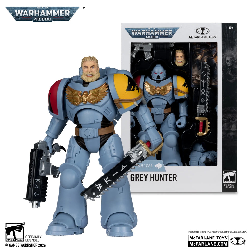 WARHAMMER 40000 7INCH WV12 SPACE WOLVES GREY HUNTER ACTION FIGURE McFARLANE TOYS 25