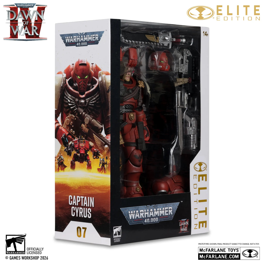MCFARLANE ELITE 7INCH WARHAMMER 4000 DAWN OF WAR 4 CAPTAIN CYRUS IN PHOBOS ARMOR ACTION FIGURE McFARLANE TOYS 25