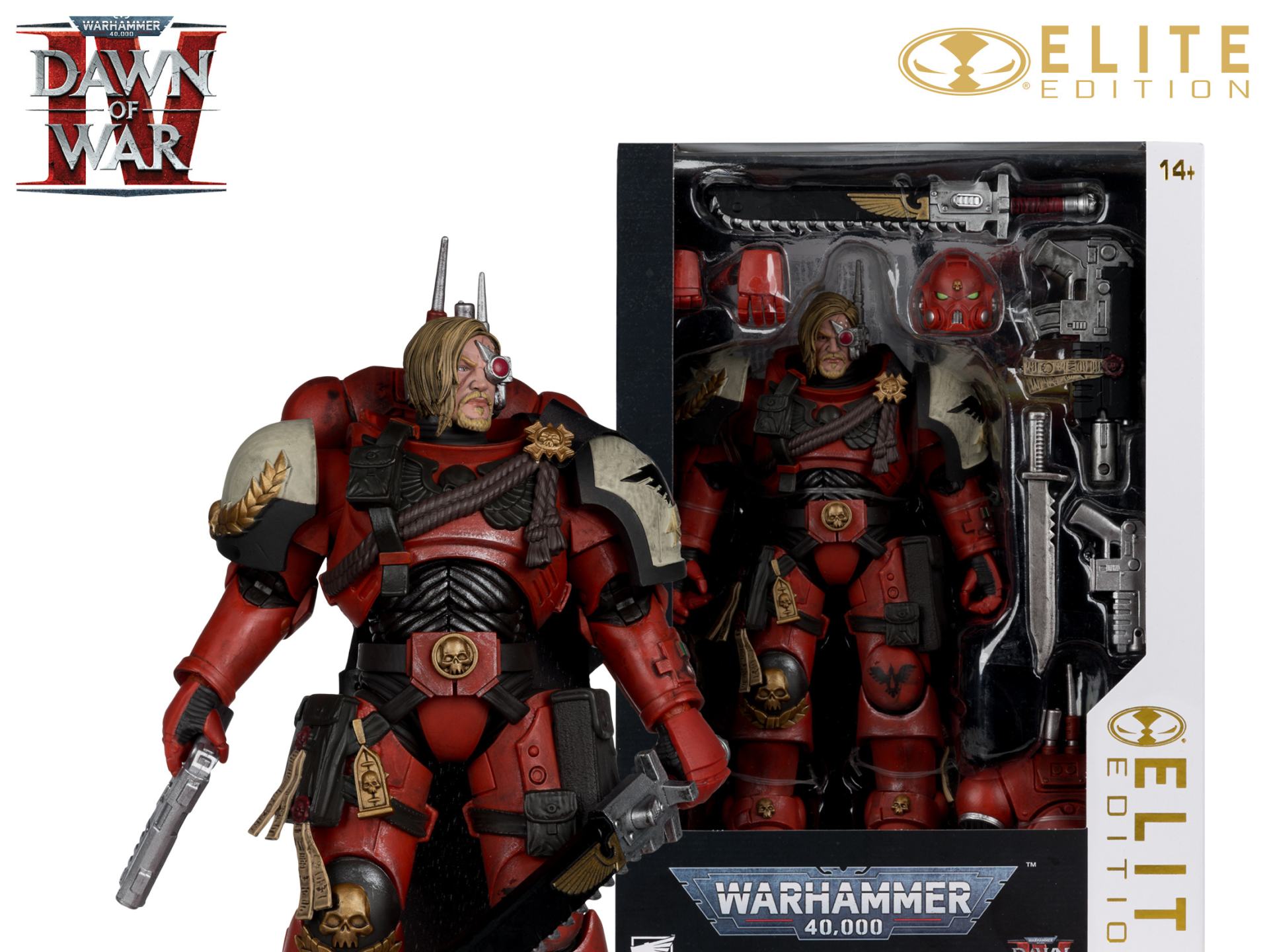 MCFARLANE ELITE 7INCH WARHAMMER 4000 DAWN OF WAR 4 CAPTAIN CYRUS IN PHOBOS ARMOR ACTION FIGURE McFARLANE TOYS 25