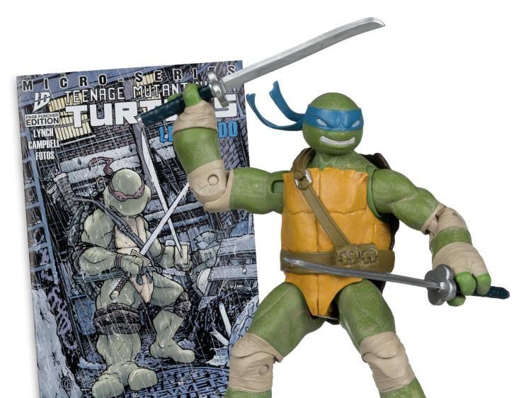 TEENAGE MUTANT NINJA TURLES 5IN FIGURE WITH COMIC WV1 LEONARDO McFARLANE TOYS 25