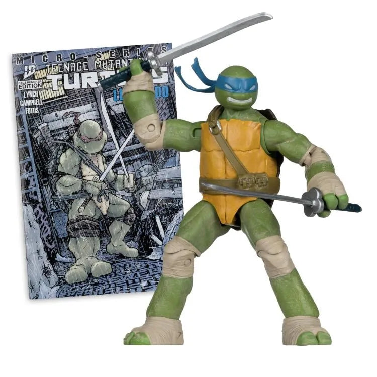 TEENAGE MUTANT NINJA TURLES 5IN FIGURE WITH COMIC WV1 LEONARDO McFARLANE TOYS 25