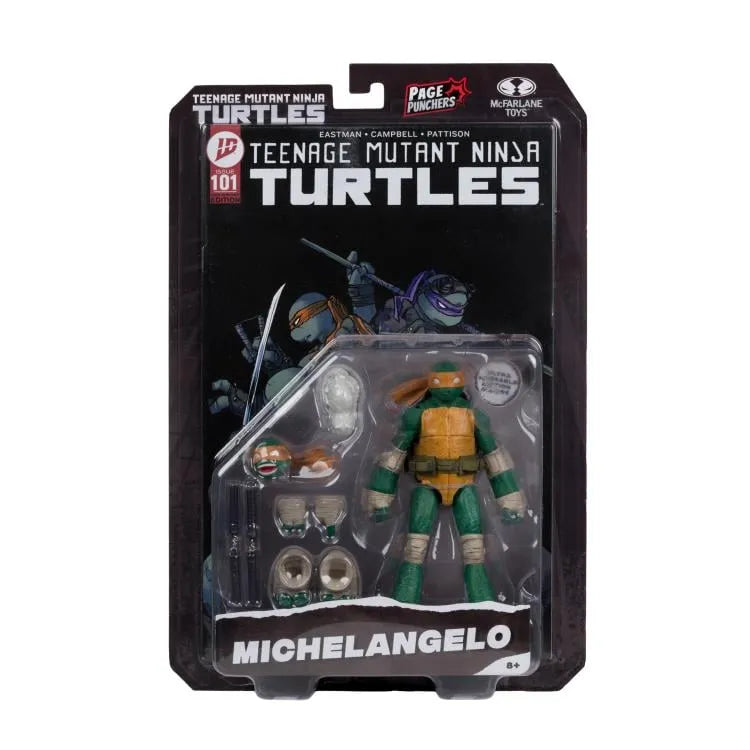 TEENAGE MUTANT NINJA TURLES 5IN FIGURE WITH COMIC WV2 MICHELANGELO McFARLANE TOYS 25