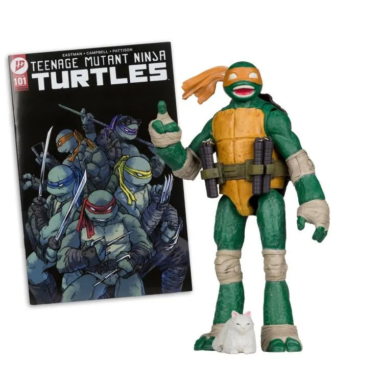 TEENAGE MUTANT NINJA TURLES 5IN FIGURE WITH COMIC WV2 MICHELANGELO McFARLANE TOYS 25